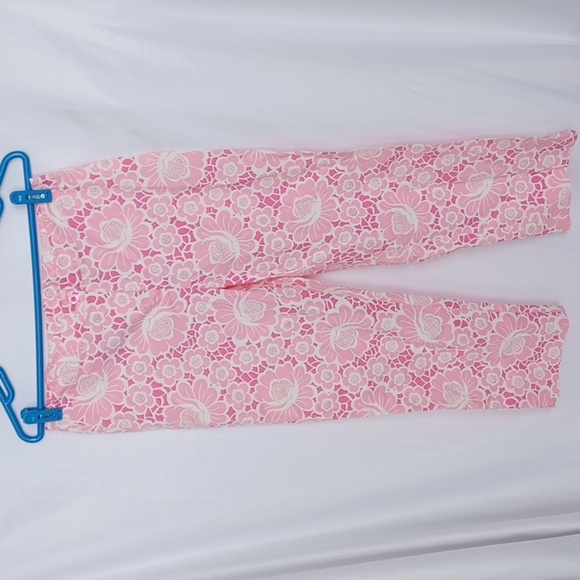 Lilly Pulitzer Pink Floral Ankle Pants - Picture 1 of 6
